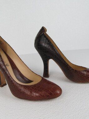 Boutique 9 'Siana' Pumps Brown Leather Croc Embossed size 6.5